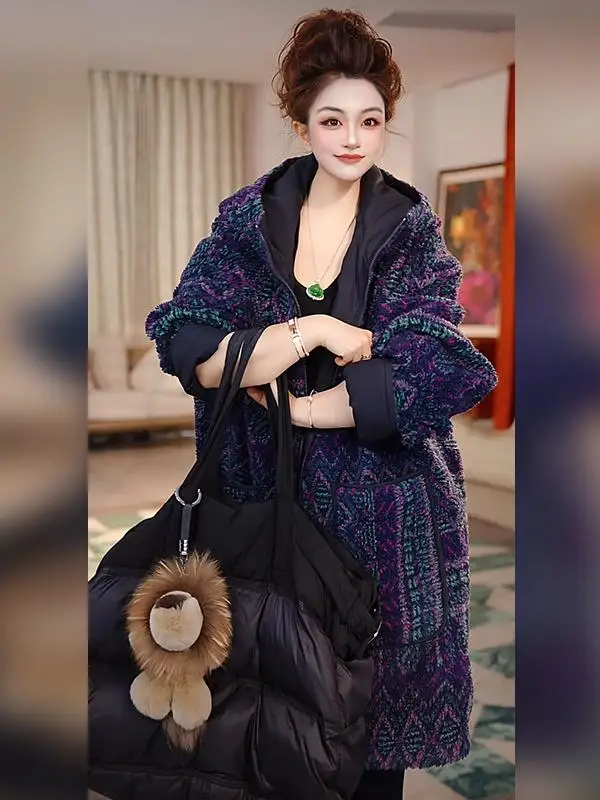 

Элитная зимняя модная ретро-куртка с капюшоном для женщин, хлопковая, удобная, с длинными рукавами, на молнии, средней длины