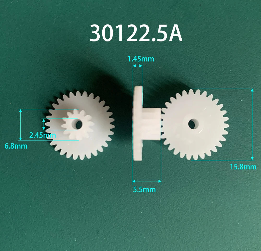 30122.5A 30122.5B 0.5M Plastic POM Gear Diameter 16mm 30 Teeth 12 Teeth Double Layer Gear 2.55mm Hole DIY Toy Parts Accessories