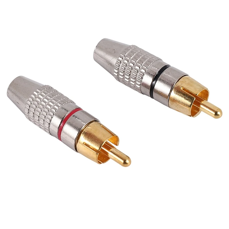 【B12B】20 Pcs RCA Plug Audio Video Locking Cable Connector Gold Plated