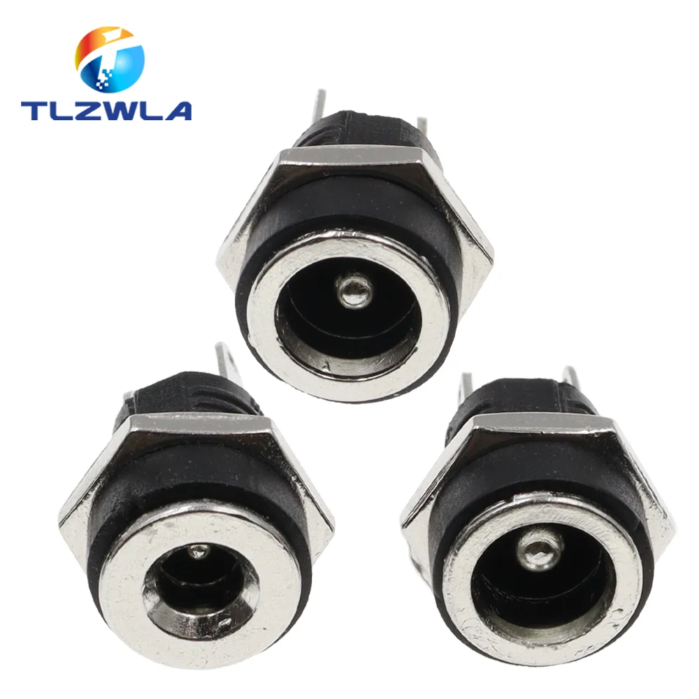 10PCS DC-022B 3A 12v for DC Power Supply Jack Socket Female Panel Mount Connector 5.5 mm x 2.1mm 5.5 mm x 2.5mm DC022B Connector