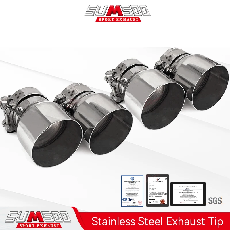 4Pcs Cars Accessories Sliver Stainless Steel Exhaust Tips for BMW M5 M8 F90/F91/F92/F93 Direct Fit Exhaust Tip Auto Engine Parts