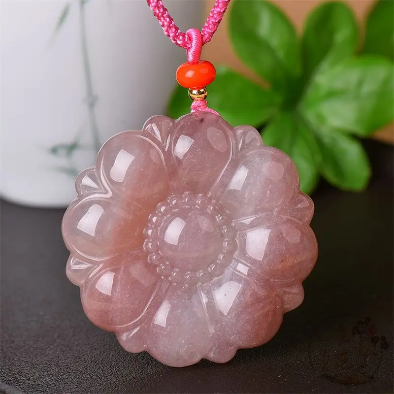 Golden Silk Jade Flowers Bloom Rich Auspicious Ruyi Fashion Boutique Versatile Pendant Pendant Sweater Chain