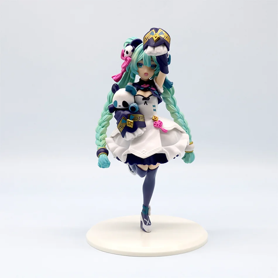 18CM Anime Hatsune Miku Figure National Style Fashion Panda MODERNCHINA Model Toy Gift Collection Action Figure PVC