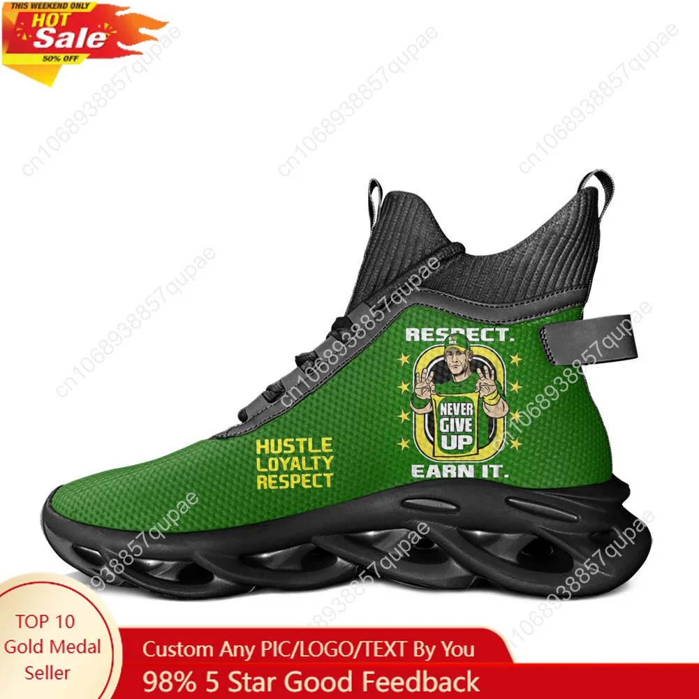 

John Cena 20 Years Never Give High Top Flats Sneakers Mens Womes Casual Shoes Running Shoes Sneaker Mesh Footwear Custom Shoe