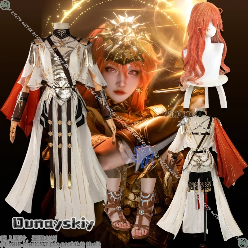 Anime juego Wuthering Waves Cosplay AUGUSTA disfraz diosa uniforme Sexy estilo griego vestido capa Halloween {Anna zhang Online}