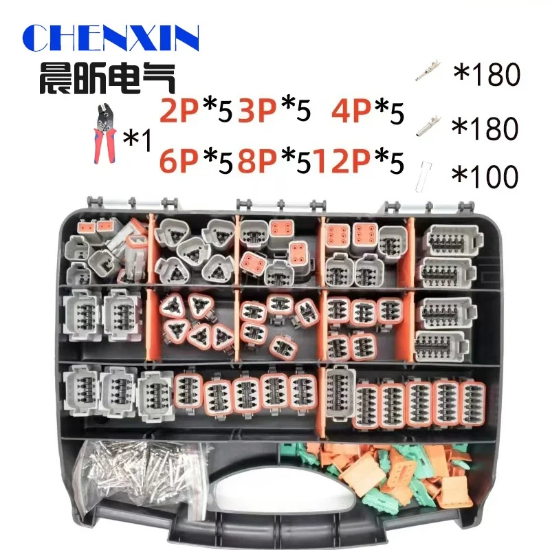 

Deutsch DT Series Waterproof Automotive Connector Kit Repair Tool Box DT04-2/3/4/6/8/12P DT06 With Terminal And Pliers