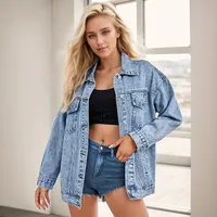 Loose Oversize American Style Women's Denim Jacket Casual Long Coat Spring Autumn Winter Street Fashion Top Coat Jeans
