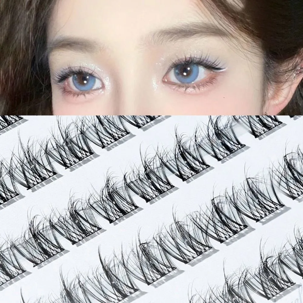 5D Glue-Free Fake Lashes Soft 100Clusters Self-adhesive False Eyelashes DIY Makeup Segmented Eyelashes Bundles Makeup Tool