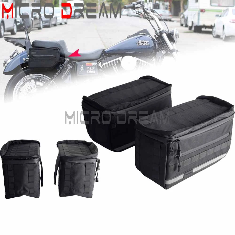 

For Harley Dyna Softail Sportster XL Iron Custom Motorcycle Bags Luggage Saddle Bags Side Tool Storage Bag Saddlebags Waterproof