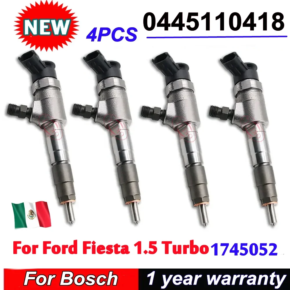 

4 PCS New Diesel Fuel Injector 0445110488 0445110489 Nozzle 1745052 for Ford Fiesta 1.5 Turbo 0 445 110 488 0 445 110 489