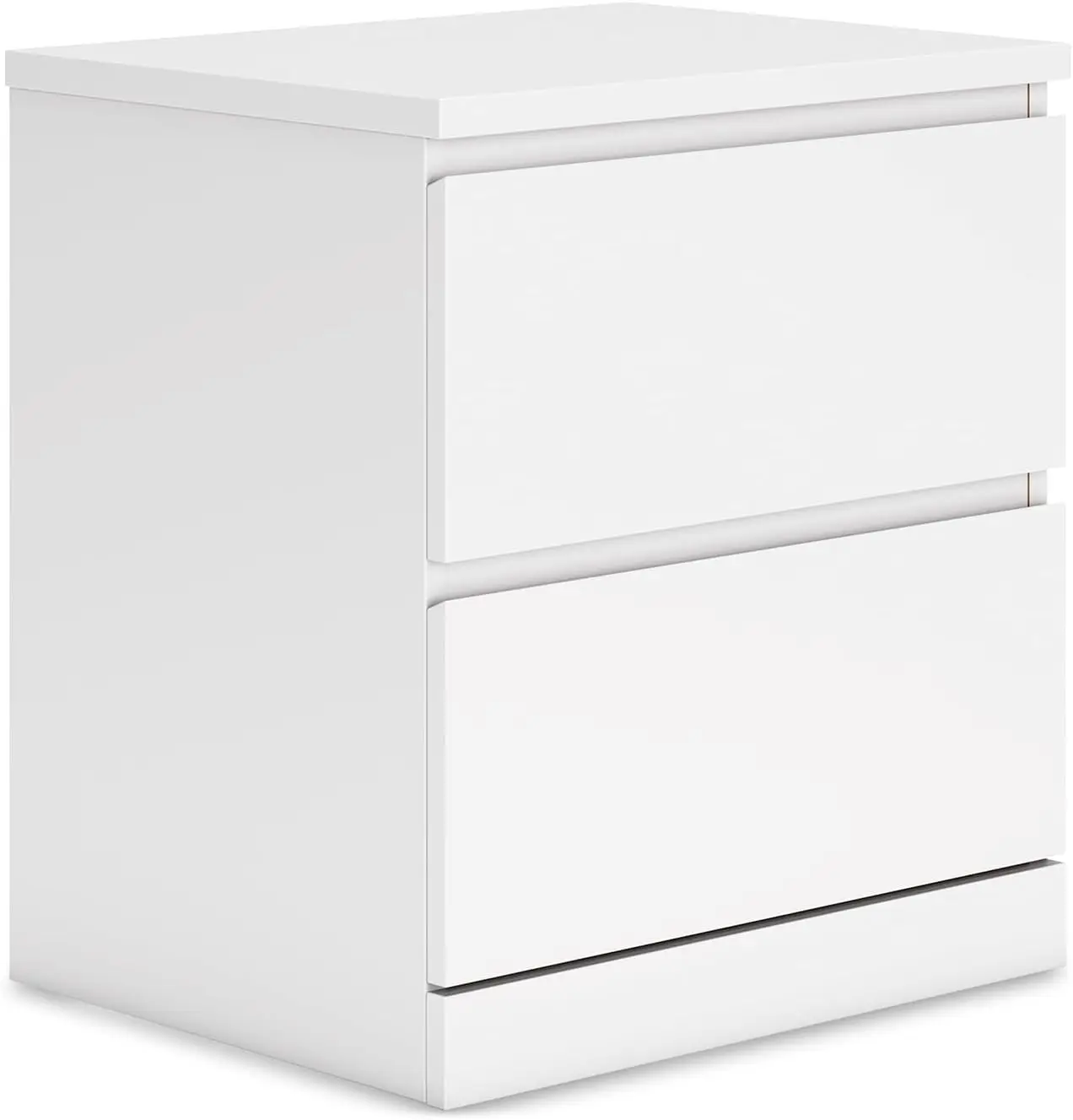 

Modern Nightstand with 2 Smooth-Gliding Drawers for Bedroom Storage, Solid White Finish, Compact Size