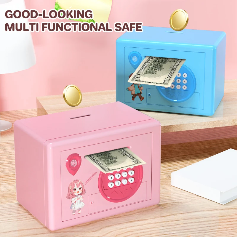 Electric Piggy Bank Password Fingerprint Creative Automatic Money-Rolling Atm Coins Cash Saving Pretend Play Toy Children Gifts