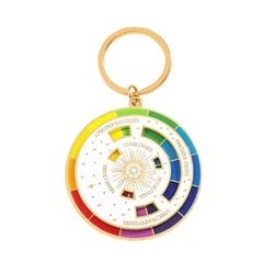 Chromatic Circle Keychain Color Wheel Rotatable Creative Turntable Keyrings