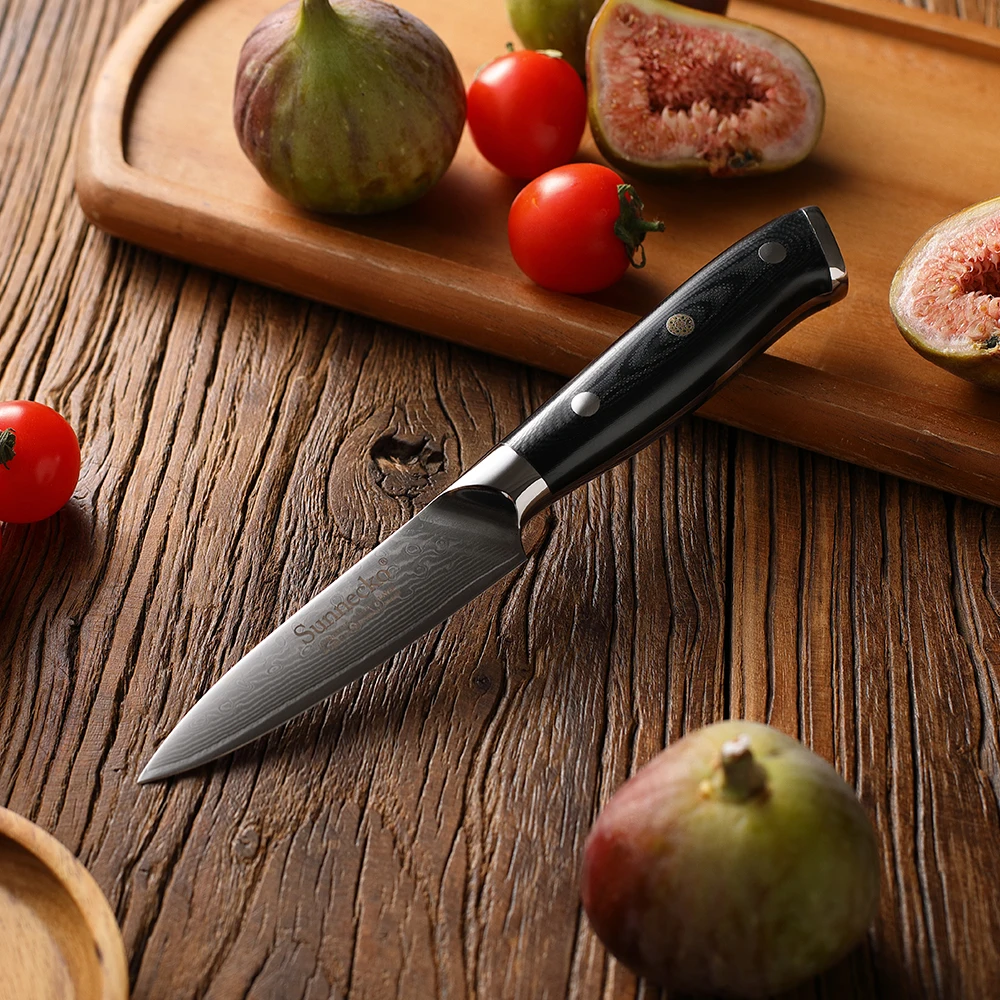 

Sunnecko Damascus Steel Paring Knife 3.5" Inch Kitchen Slicing Tools Japanese Chef's Good Helper Sharp Fruit Vegetable Cutter