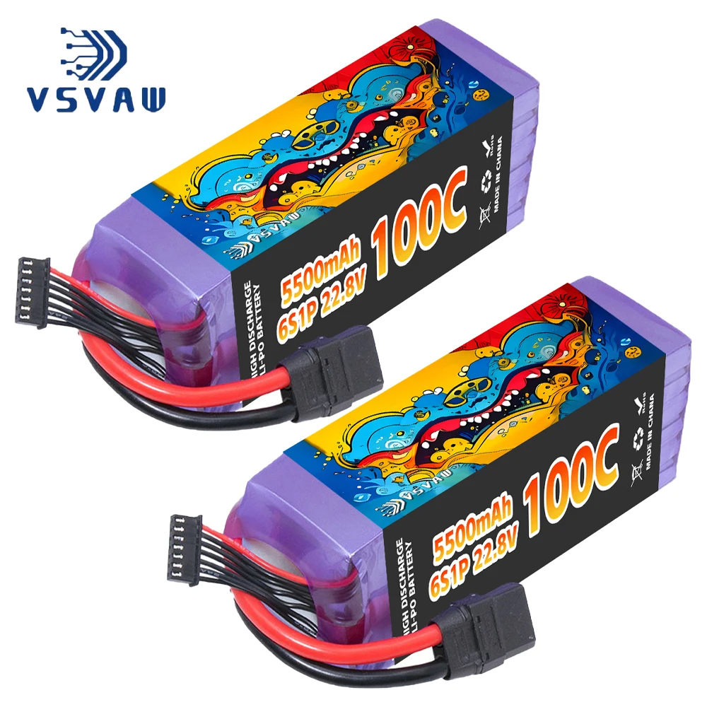 Upgraded VSVAW 6S 22.8V 100C/200C 5500mAh HV Remote control model airplane model drone FPV helicopter high rate toy Lipo battery