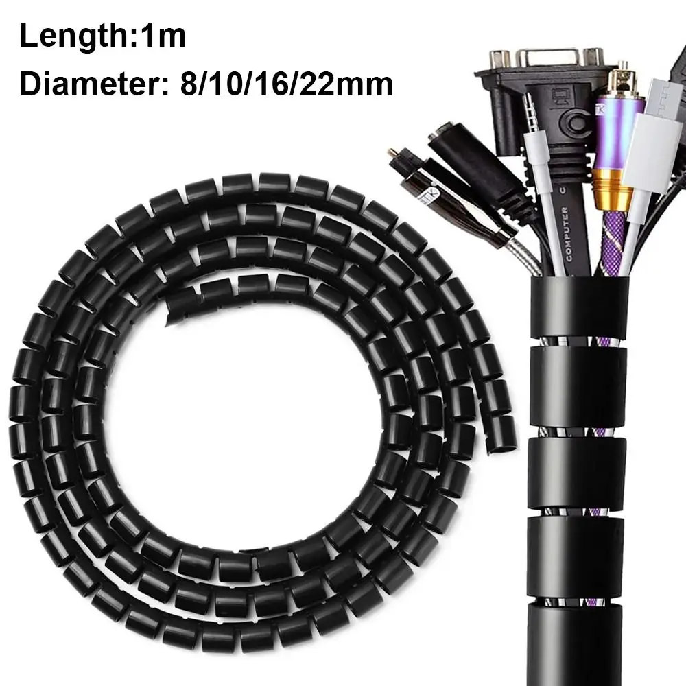 New Spiral 8/10/16/22mm Wire Protector Flexible Spiral Cable Sleeve Cover Cable Sleeves