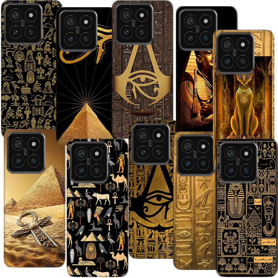 Ancient Egypt Egyptian God Horus Kemetic Heru Clear Phone Case For Xiaom Mi 12 12T 11T 10T 9T 13 11 10 9 8 Lite CC9 CC9E Pro 6X