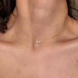 3 Colors Gold Plated 5A Cubic Zirconia Iced Out Bling Arabic Lover Letter Necklace 2023 Valentine's Day Gift For Girlfriend
