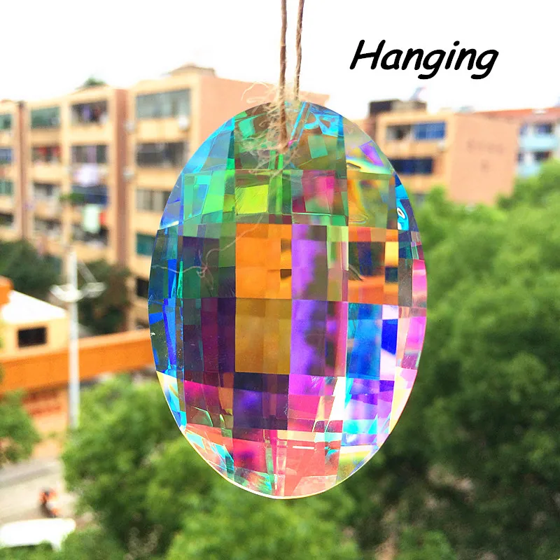 

Top Quality 63mm K9 Crystal AB Different Shapes Chandelier Pendant Drop Cristal Light Prism Curtain Hanging Part Rainbow Holder