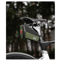 ROCKBROS Reflective Bicycle Saddle Bag 0.45L Waterproof Cycling Seat Tail Bag Portable with Taillight Storage Rear Bag