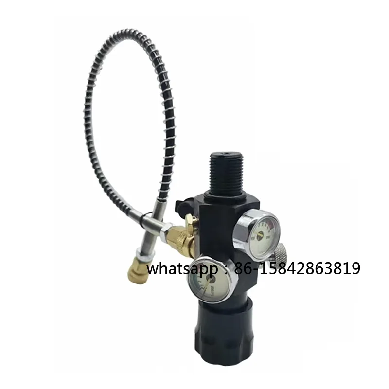 30Mpa High-Pressure Gas Cylinder Valve Inflatable Adapter With Quick Connector M18x1.5 Dual Meter Gas Cylinder Valve