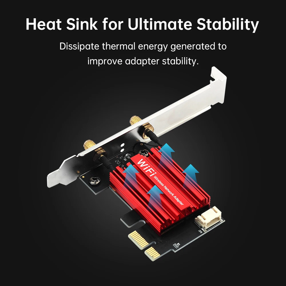 데스크탑용 AC1200 PCIe WiFi 카드 블루투스 5.1 Win10/11용 6dBi 안테나가 있는 듀얼 밴드 무선 네트워크 어댑터용 RTL8822CE