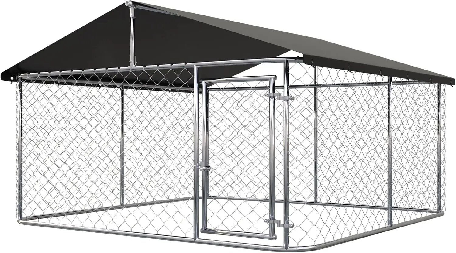 Dog Playpen Heavy Duty Dog Kennel House Mesh Dog Big Cage Pet Kennel Steel Fence with Secure Lock (6.56‘x 6.56’)