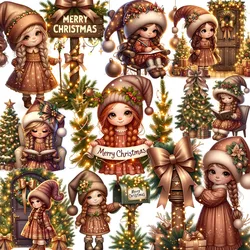 Christmas girl Stickers Crafts And Scrapbooking stickers kids toys book Decorative sticker DIY Stationery