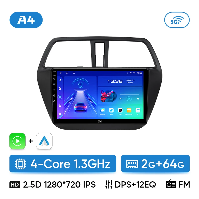 Ainavi Auto Radio Für Suzuki SX4 Kreuz 2006-2013 Für Fiat Sedici Carplay Android Auto Radio Multimedia Player 4G wifi GPS 2 Din
