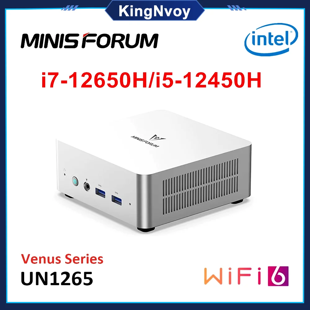 UN1265 MINISFORUM 12 세대 미니 PC 게임용 i7 12650H 10 코어 16 스레드, 윈도우 11 DDR4 3200MHz 포켓 미니 컴퓨터, 3x4K WiFi6