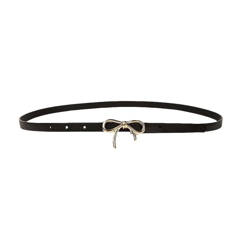 Bow Detail Bowknot Element Versatile Skinny Belt Candy-Colored Belt Trending Accessory