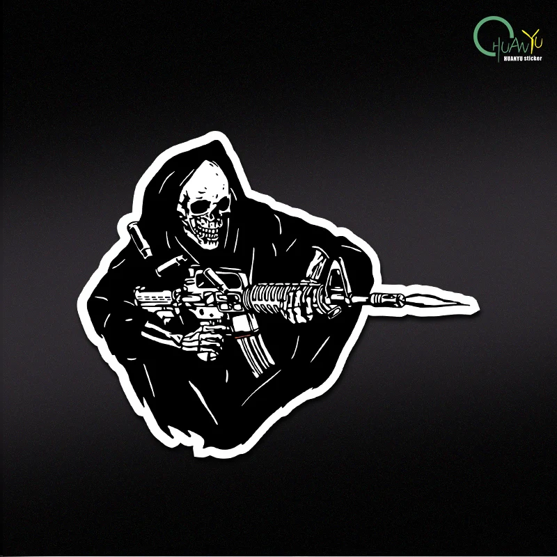 

Death Skull Morale Chapter Water Bomb Sticker Military Fan Car Motorcycle Bumper Decoration Sticker Waterproof Reflective