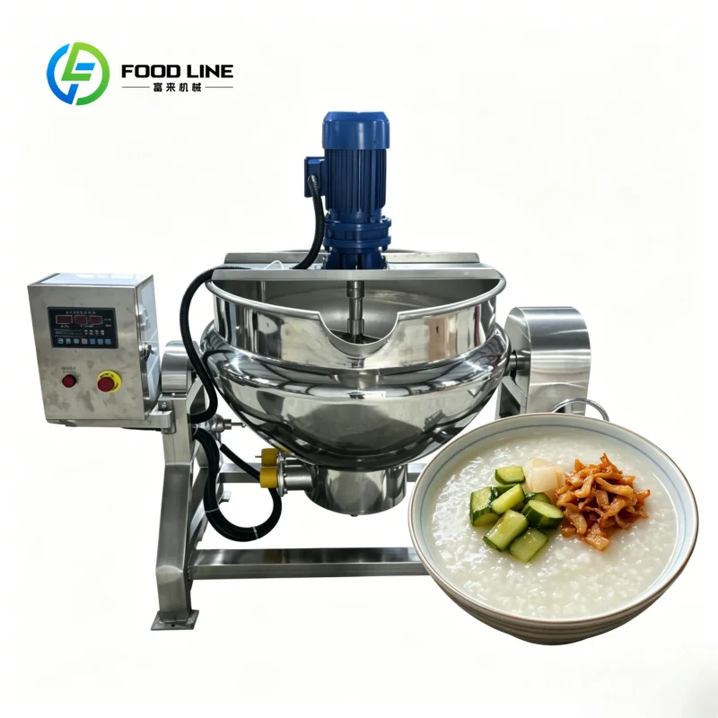 Jacketed Kettle Customized Wholesale 300L 500L Industrial Cooking Pot Gas Steam Electric Heating With Mixer