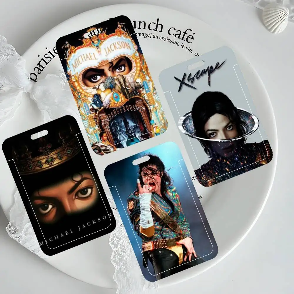 Cool M-Michael J-Jackson ID Card Holder Neck Strap Pendant Door Badge Holder Lanyards Keychain Work Credential Case Gift