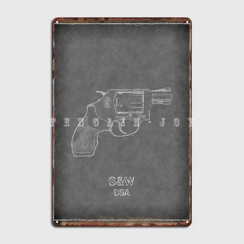 Smith And Wesson Poster Metal Plaque Wall Mural Party Design Garage Decoration Tin Sign Poster