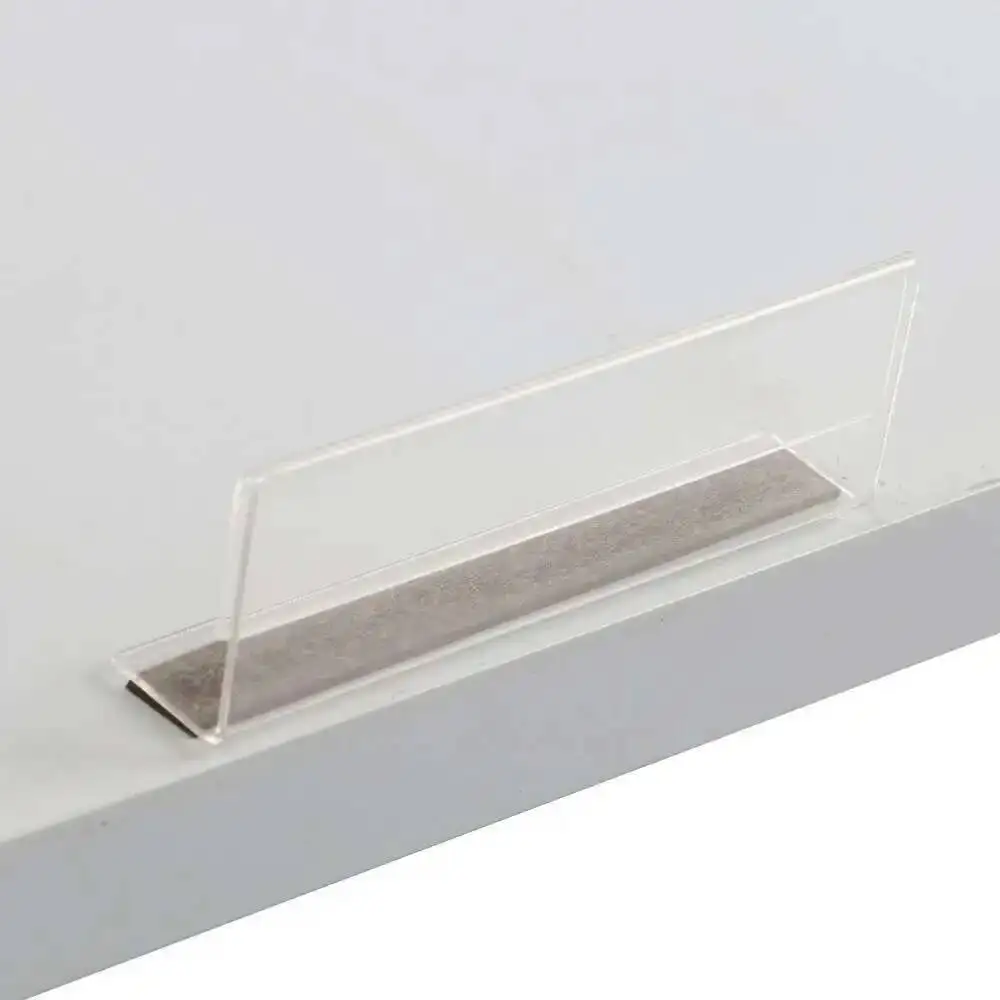 10Pcs Magnetic L Acrylic Sign Holder Shelf Edge Talker Mount Card Price Label Holder Strip Stand Tag | Loripos