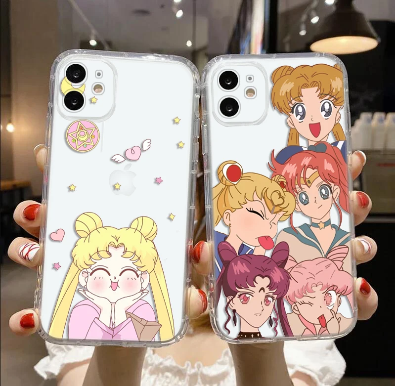 S-Sailor M-Moon cute Soft Case for Moto E20 E40 Edge 20 Lite Pro G200 G30 G4 G52 G42 G24 G72 G71 G73 G51 G32 G34 E22S E22