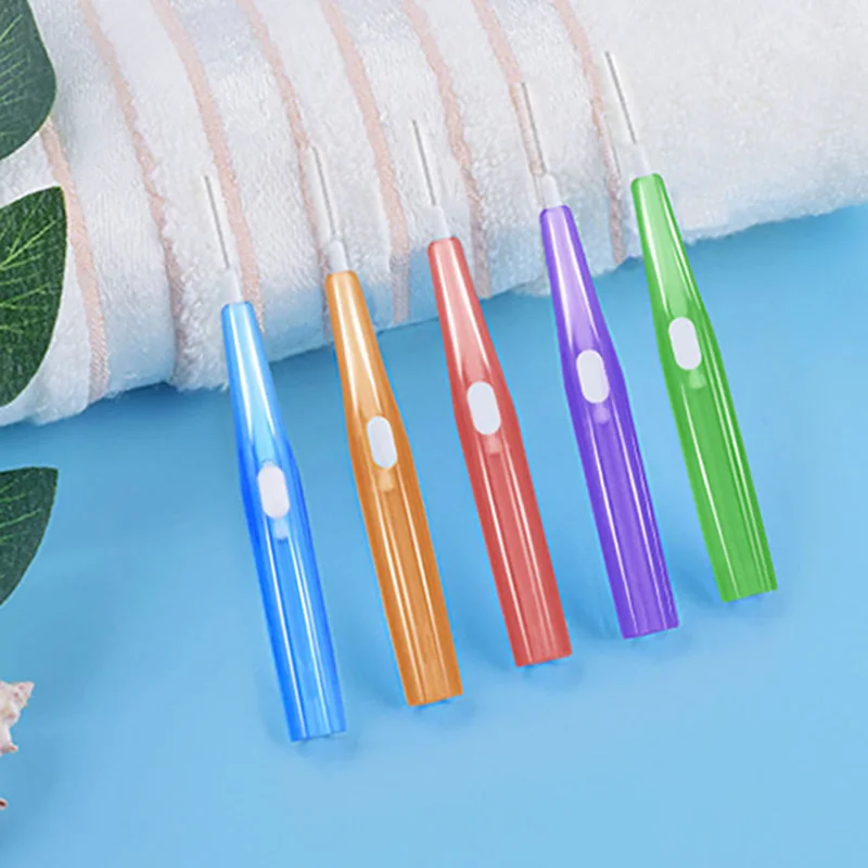 10 قطعة/المجموعة 0.6/0.7/0.8/1/1.2 مللي متر انتر فرشاة أسنان تلسكوبي أنا على شكل الفم انتر فرشاة أسنان es ، نظافة الفم تنظيف فرشاة أسنان