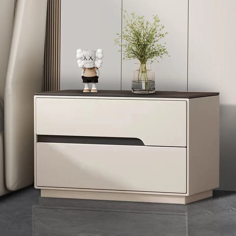 Meja Samping Tempat Tidur Kayu Solid Minimalis Italia Sederhana Modern Ringan Mewah Baru Ukuran Besar Penyimpanan Kamar Tidur Meja Samping Tempat Tidur Rumah Tangga