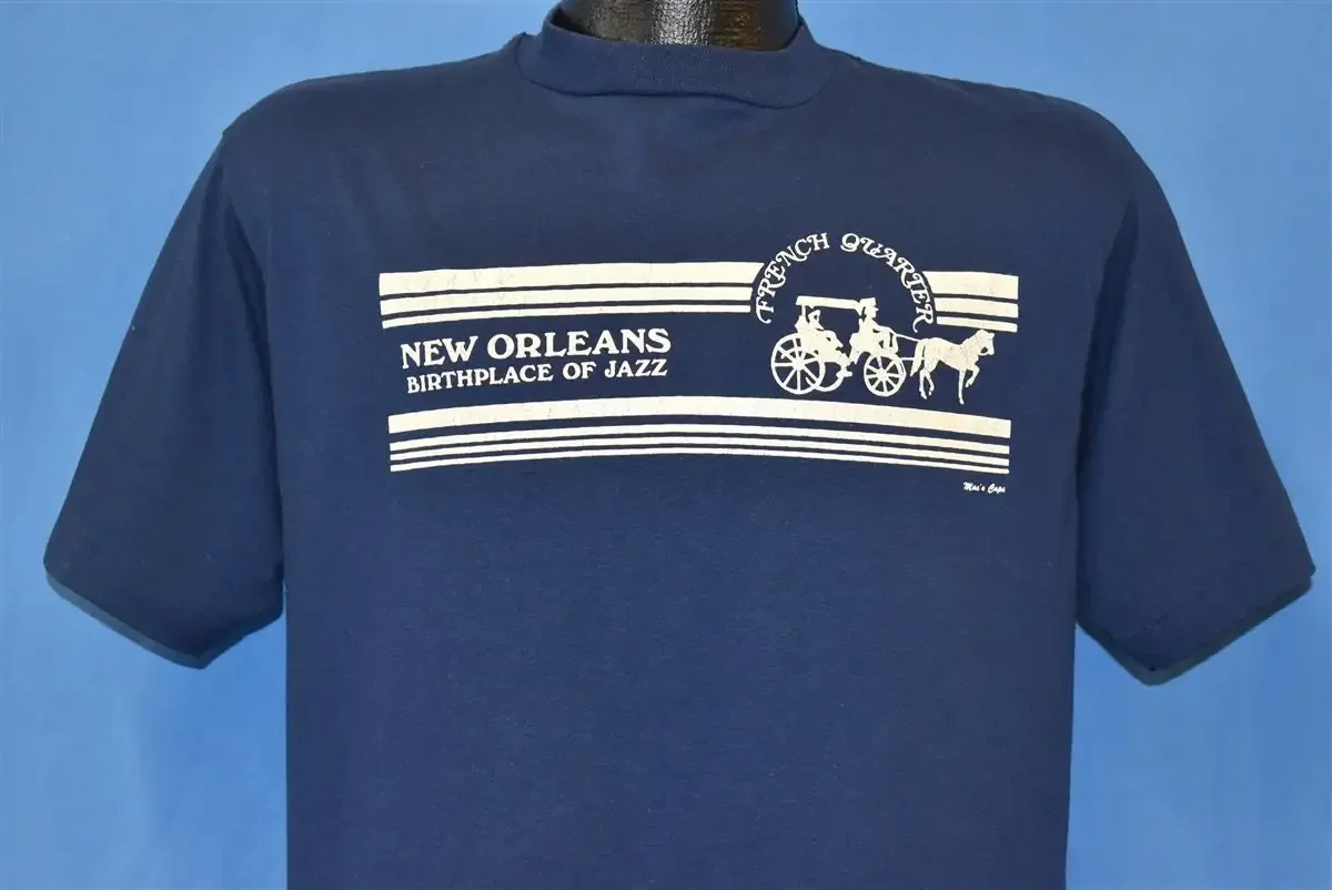 80s New Orleans Birthplace of Jazz French Quarter Tourist T Shirt Medium