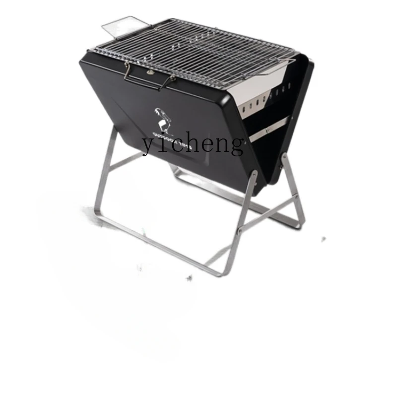 ZC Portable Briefcase Barbecue Stove Household Barbecue Grill Outdoor Charcoal Camping Barbecue Stove