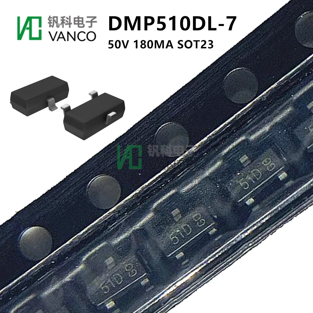 50pcs Kit DMP510DL-7 MOSFET P-CH 50V 180MA SOT23 In Sctock