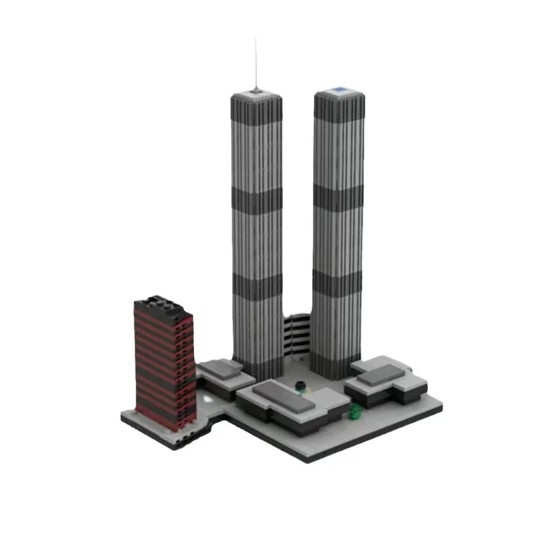 Niedostępne klocki konstrukcyjne Wieża Bliźniacza Nowa Architektura Miasta Budowa USA Ameryka Wieża Centralna DIY Zabawki do Składania Prezenty