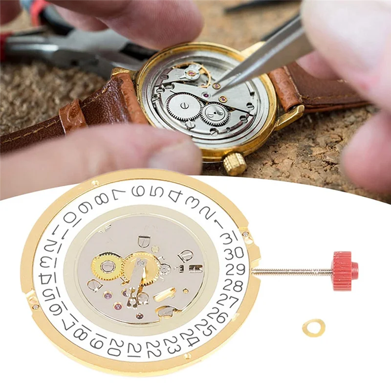 A79U-For RONDA Replacement Movement With Hour Wheel Spring 3 O'clock Calendar Two And A Half Hands Quartz Movement
