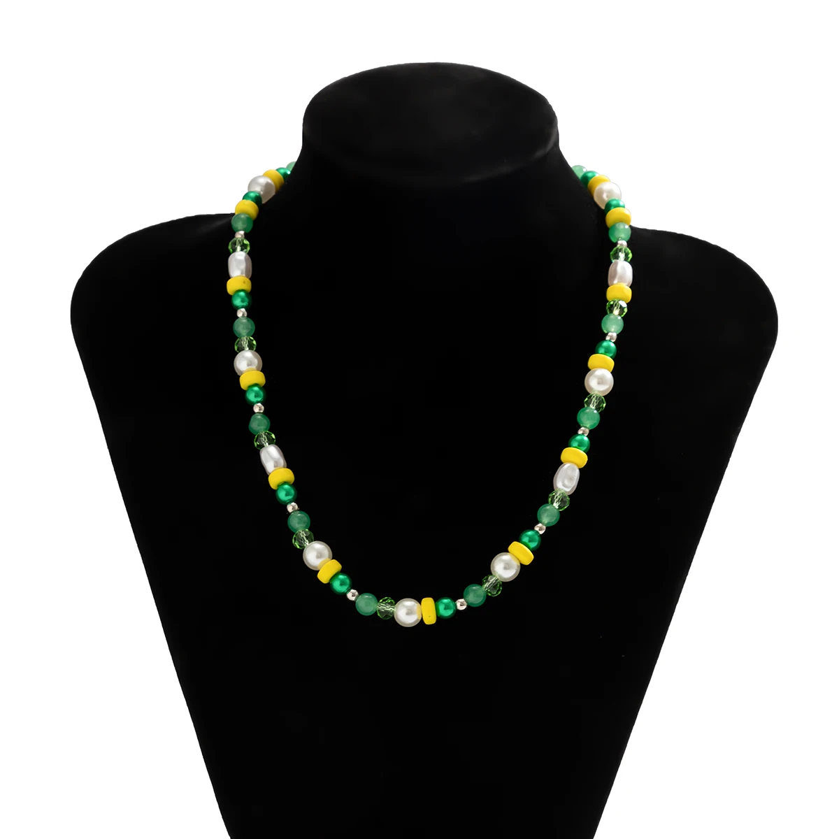 Salirco Bohemian Imitation Pearl Choker Necklace Fashion Colorful Acrylic Beaded Short Necklace Women\'s Trend Y2K Beach Jewelry