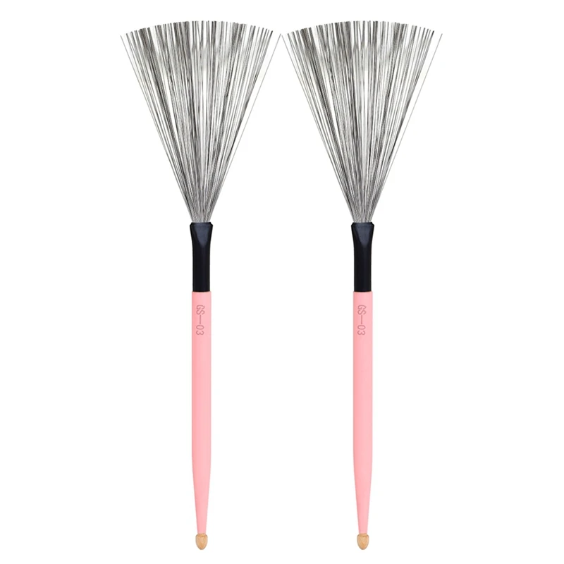 1 Pair Double-Headed Dual-Purpose Color Metal Drum Drum Jazz Drum Stick Drum Brush Easy To Use