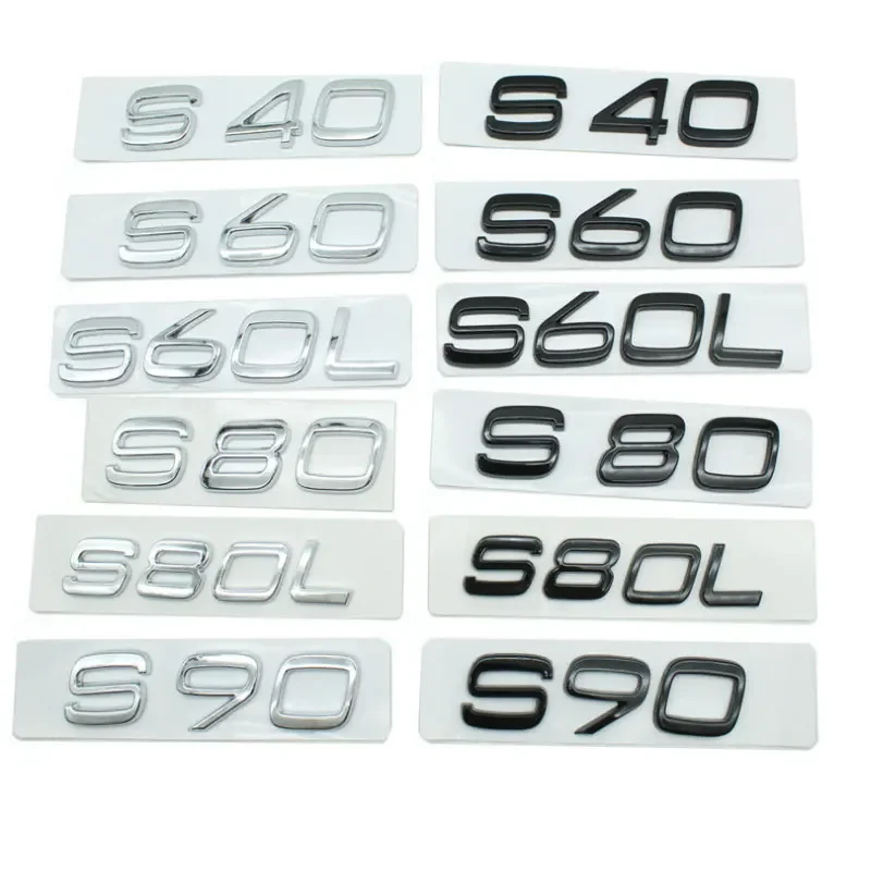 

C30 S60 S60L S80L S90 letter label car sticker For Volvo accessories rear boot refit trunk emblem decoration displacement decal