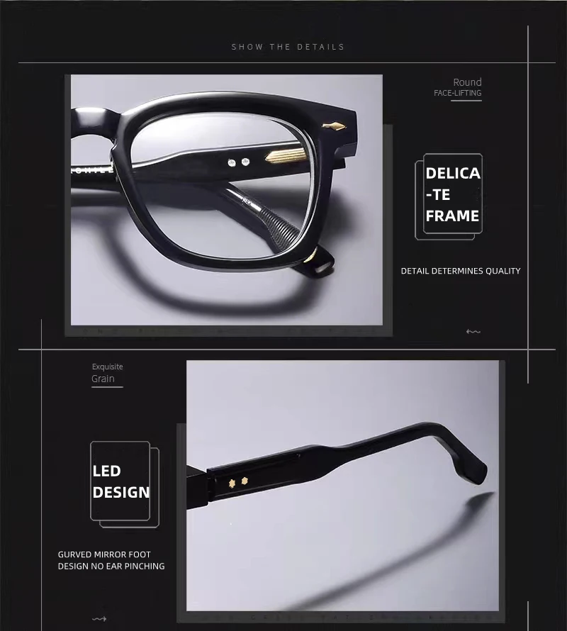 Mode Marke Design Retro Quadratischen Männlichen Exquisite Dekoration Brillen Rahmen Photochrome Anti Blau Licht Männer Lesebrille 0 ~ + 6 – Detail 6