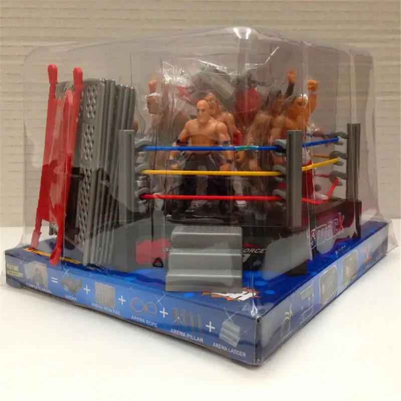 Wrestling Club Wrestler atleta gladiatore modello bambola guerriero giocattolo Set con stazione di combattimento e gabbia Arena anello regalo per i bambini