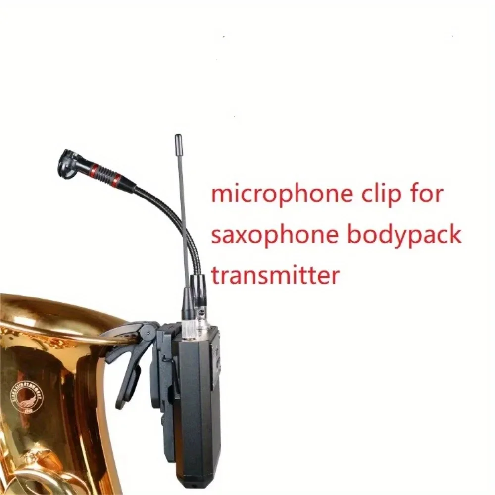 saxophone microphone clip for wireless bodypack transmitter trumpet clarinet musical instrument, not include microphone view 2